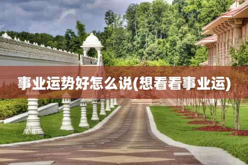 事业运势好怎么说(想看看事业运)