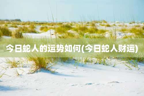 今日蛇人的运势如何(今日蛇人财运)