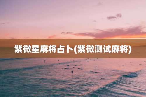 紫微星麻将占卜(紫微测试麻将)