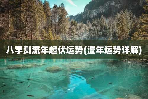 八字测流年起伏运势(流年运势详解)