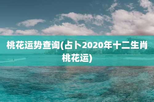 桃花运势查询(占卜2020年十二生肖桃花运)