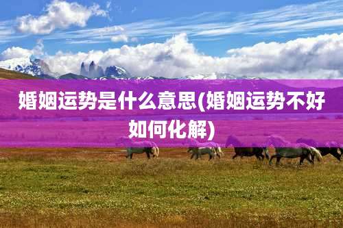 婚姻运势是什么意思(婚姻运势不好如何化解)