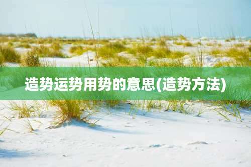 造势运势用势的意思(造势方法)