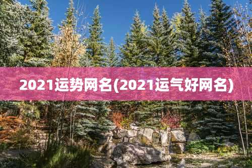 2021运势网名(2021运气好网名)