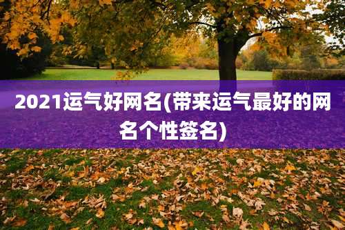 2021运气好网名(带来运气最好的网名个性签名)